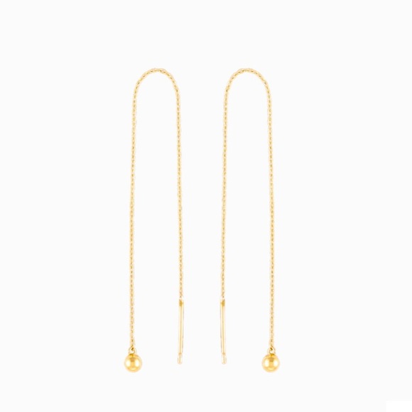 Mejuri Solid 14k Gold Sphere Threader Earrings - Like New
